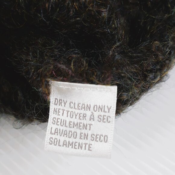 Fuzzy Green Mohair Blend Round Neck Dropped Shoulder Sweater L Jones New York - Picture 6 of 6